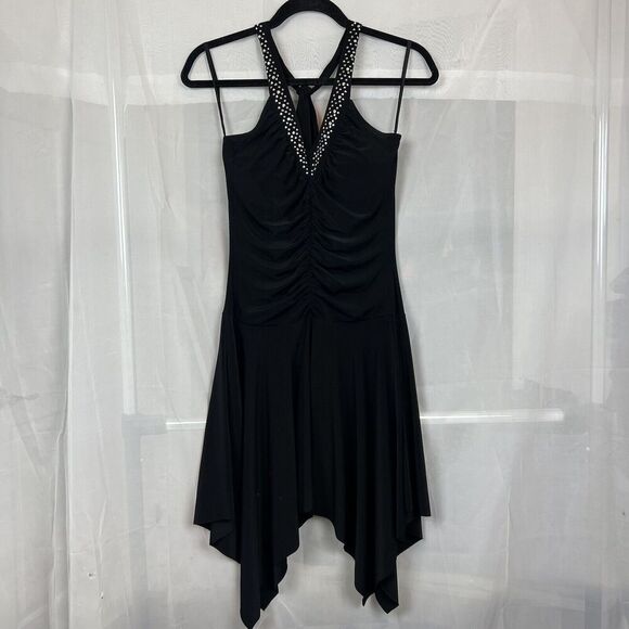 Vintage Dresses & Skirts - Vintage y2k Lipstick halter neck rhinestoned fairy dress cocktail party goth Md